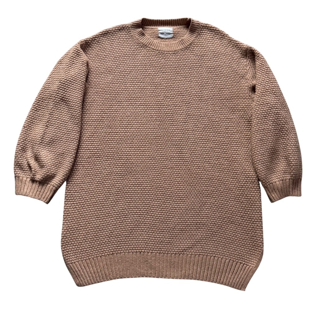 Gypsy‎ Cloud Waffle Knit Sweater Womens XL Tan Excellent Recycled Polyester